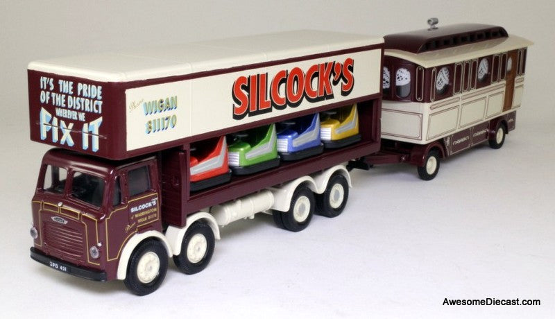 Corgi 1:50 Leyland Dodgem Truck & Caravan Set: Silcock's of