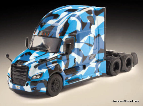 TOUGH 43 青トラック 1/43スケール 2018 Freightliner Cascadia Sleeper Tractor, Blue Camouflage 1:43