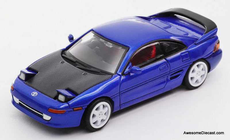 um 1/64 W20 MR2 改 Toyota MR2 (W20), Metallic Blue/Carbon Fiber 1:64 Diecast Model