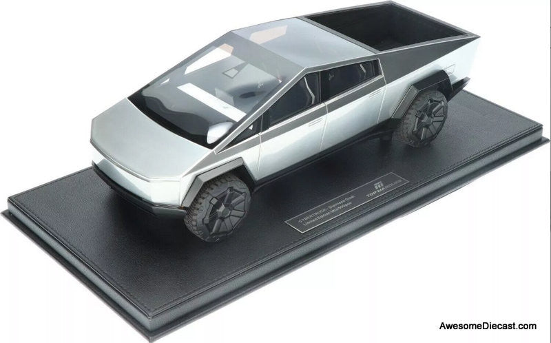 Tesla Cyber Truck, Stainless Steel 1:18 Resin Cast Model by Top
