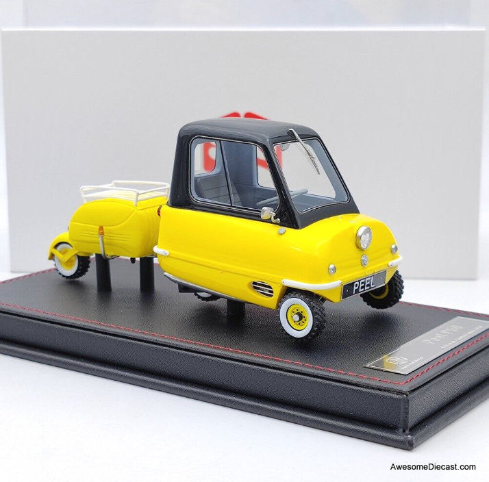 DNA 1/18 ピール50 トレーラー付 (イエロー) S.U.M Peel P50 Micro Car w/Trailer 1:18 1964, Yellow – Awesome