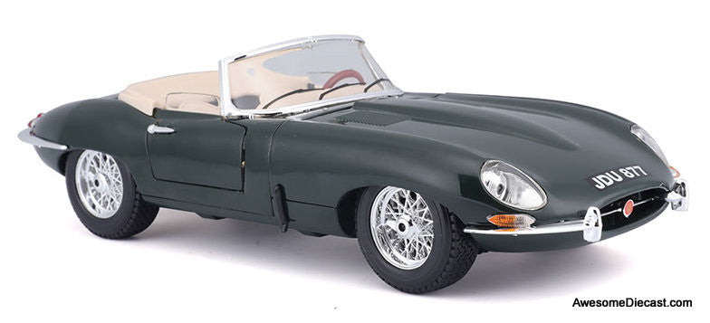 1/18 ジャガーEタイプ カブリオレ1961 ブリティッシュグリーン 1961 Jaguar E-Type Convertible, British Racing Green 1:18 Diecast