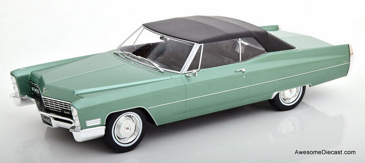 1967 Cadillac Deville Convertible (Roof Up), Metallic Green 1:18