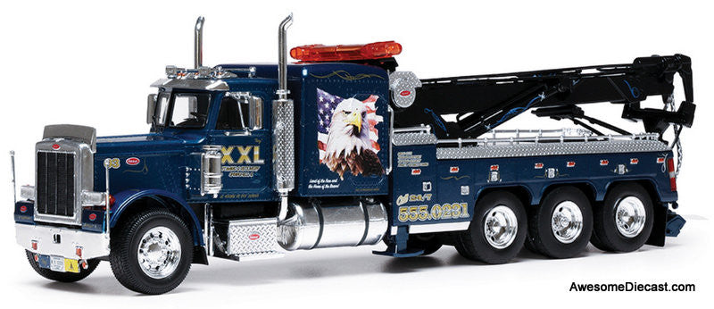 1980 Peterbilt 359 Wrecker, Blue w/Eagle 1:43 Diecast Model Truck