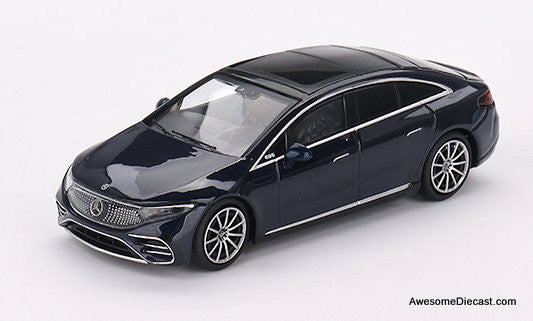 Mini GT 1:64 Mercedes-Benz EQS 580 4MATIC, Nautical Blue Metallic
