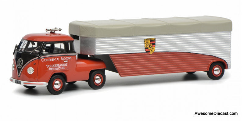 Schuco 1:64 Volkswagen T1 w/Trailer: Continental Motors VW/Porsche