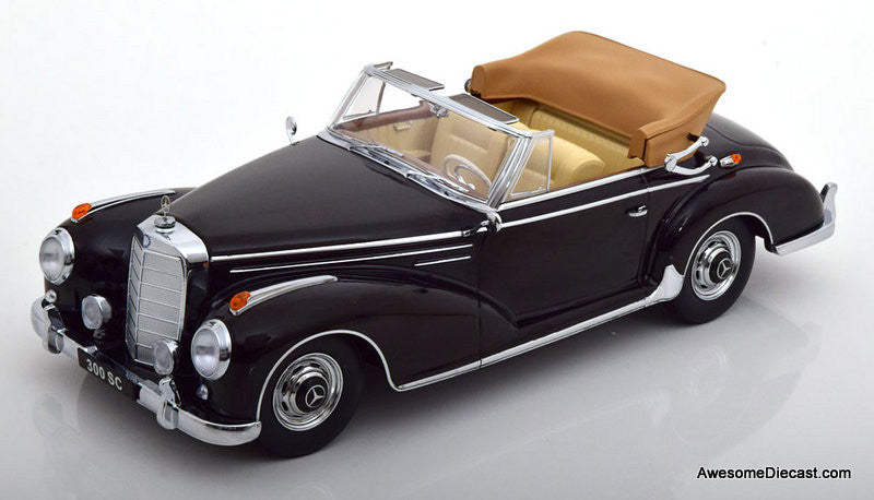 KK Scale 1:18 1957 Mercedes Benz 300 SC Cabriolet, Black – Awesome