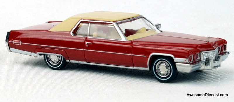1972 Cadillac Coupe De Ville, Red 1:87 ABS Plastic Model Car by