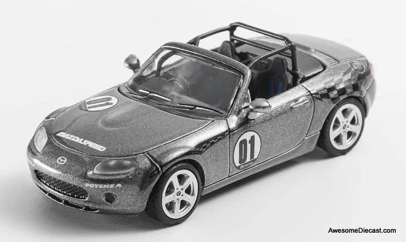 Mazda MX-5, Gray 1:64 Diecast Model Car by DCT – Awesome Diecast LLC