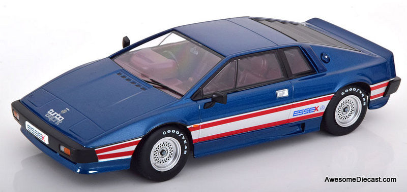 KK Scale 1:18 1981 Lotus Esprit Essex Turbo, Metallic Blue/Red