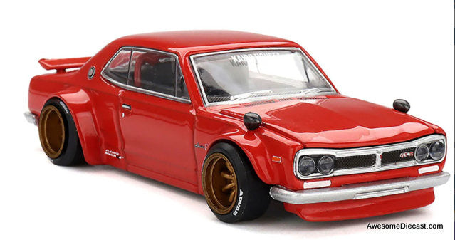 Nissan Skyline 2000GT-R Kaido Street V1, Red 1:64 Diecast Model