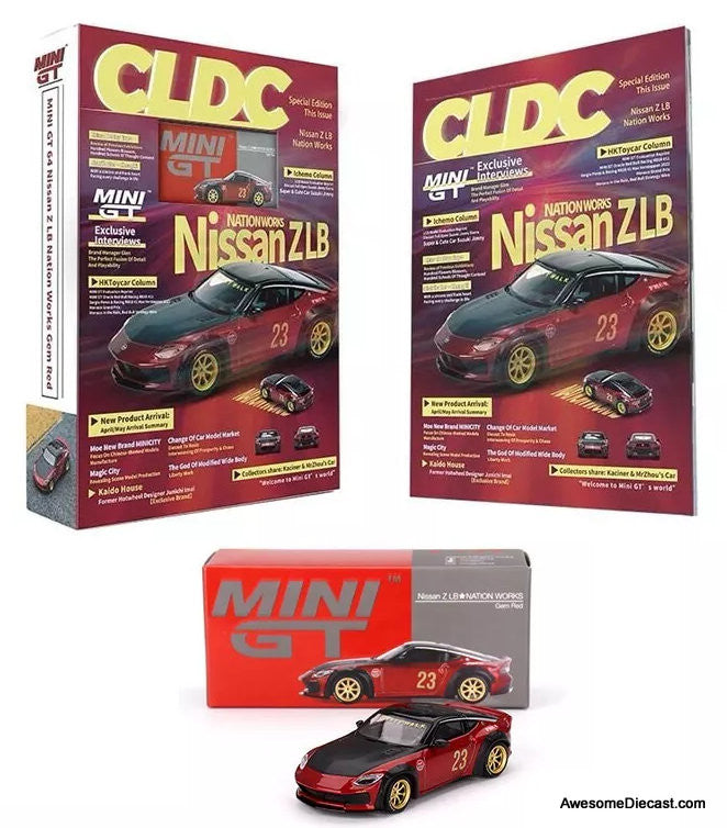 Mini GT 1:64 CLDC Magazine w/Nissan Z LB Nation Works, Metallic