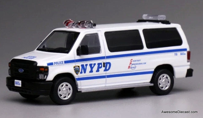 Ford E350 Super Duty Wagon Van: New York City Police 1:64 Diecast