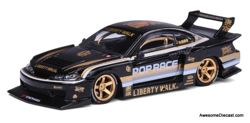 1/64 マッスルマシーン０ 01シルビア S15 LB Super Silhouette Nissan S15 Silvia, Black 1:64 Diecast Model