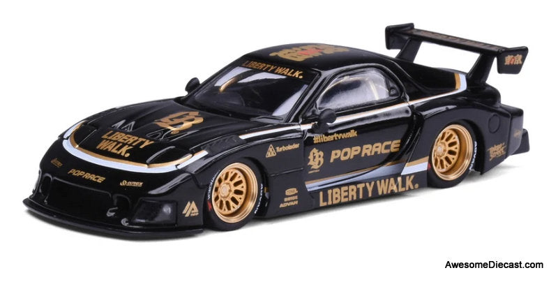 LB Super Silhouette Mazda RX-7 FD3S, Black 1:64 Diecast Model Car