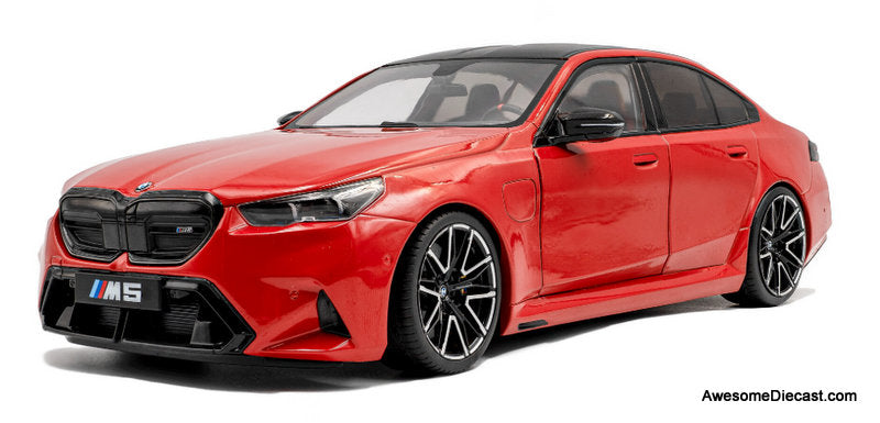 2025 BMW M5, Fire Red 1:18 Diecast Model Car by Solido – Awesome