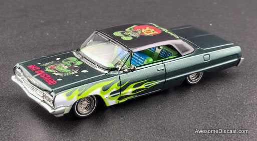ラットフィンクratfink エドロス lowrider インパラ　キャデラック Chevrolet Impala Lowrider, Green: Rat Fink 1:64 Diecast Model Car