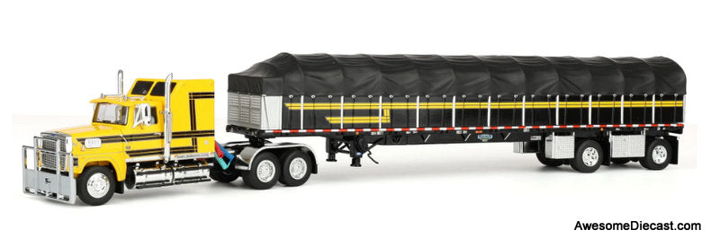 ミニカー トレーラー　Ford Dually&Trailer 1/64 Ford LTL 9000 Sleeper Tractor w/53ft Wilson Roadbrute Flatbed