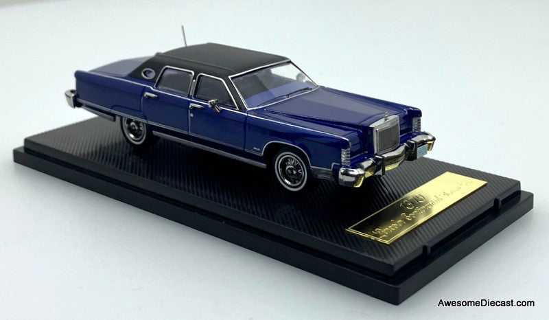 1979 Lincoln Continental Town Car, Blue/Black 1:64 Diecast Model