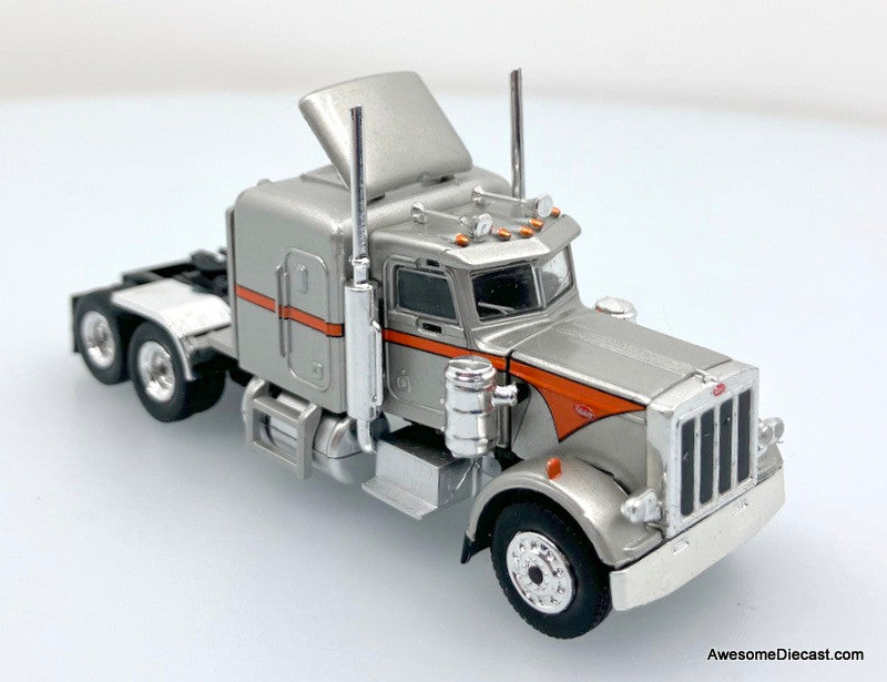 Brekina 1:87 Peterbilt 359 Sleeper Tractor, Silver/Orange