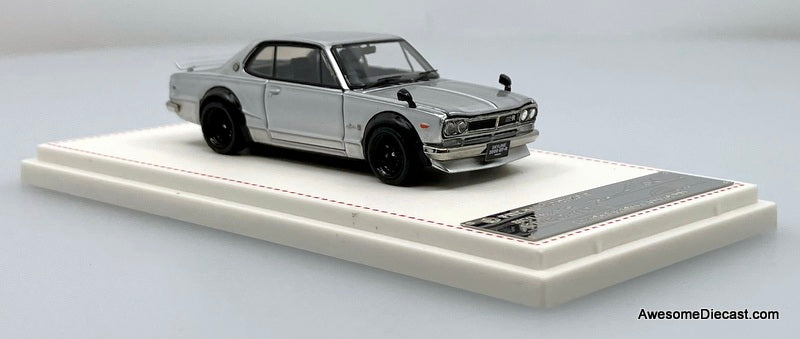 Nissan Skyline GT-R (KPGC-10), Silver 1:64 Diecast Model Car by