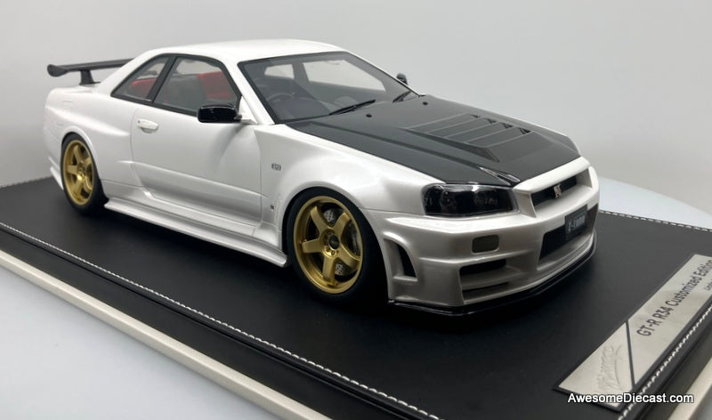 Nissan GT-R R34, Pearlescent White 1:12 Resin Cast Model by Ivy