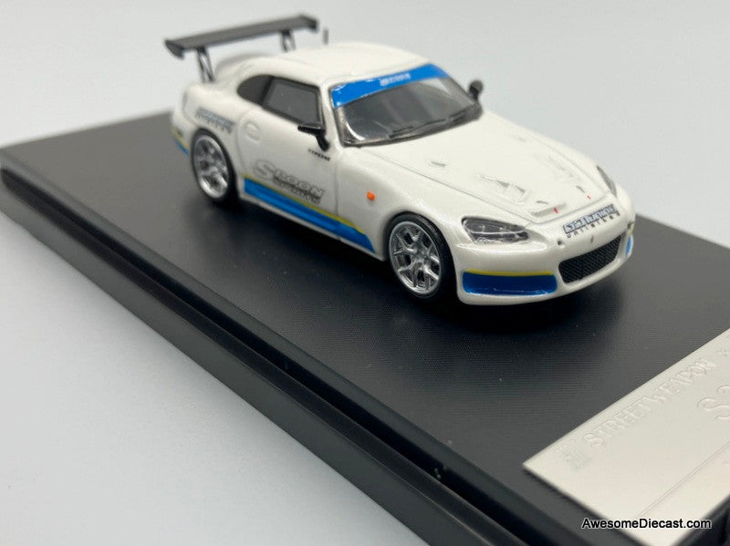 Spoon Sports S2000 カタログ & VHS Honda S2000 Spoon Sports, Pearlescent White 1:64 Diecast Metal Car