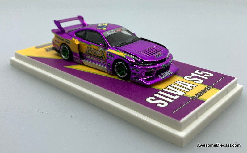Nissan Silvia S15 Liberty Walk LBWK, Purple Lightning 1:64 Diecast