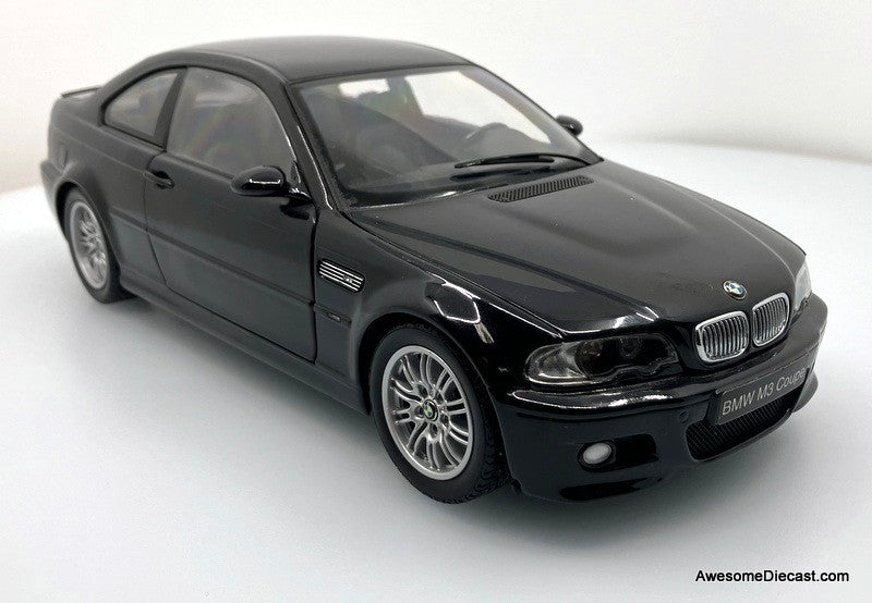 【KYOSHO】京商  M3 Coupe ブラック 1/18スケール ミニカー モデルカー ソリッドカラー 美品 コレクション クーペ 箱付 Y0955 RARE!! BMW M3 Coupe (E46), Jet Black 1:18 Diecast Model Car by