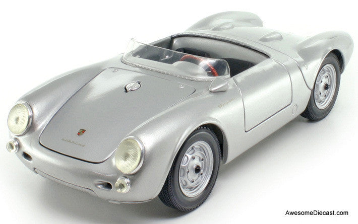1955 Porsche 550 A Spyder, Silver 1:18 Diecast Model Car by Maisto