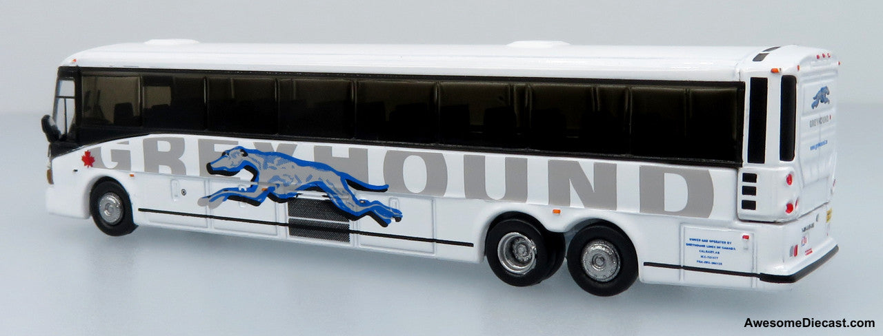 MCI D4505 Motorcoach: Greyhound Shadow Trim 1:160 (N Scale) Diecast Model Bus by Iconic Replicas