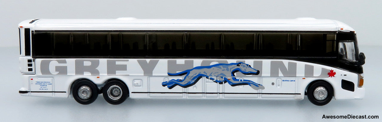 MCI D4505 Motorcoach: Greyhound Shadow Trim 1:160 (N Scale) Diecast Model Bus by Iconic Replicas