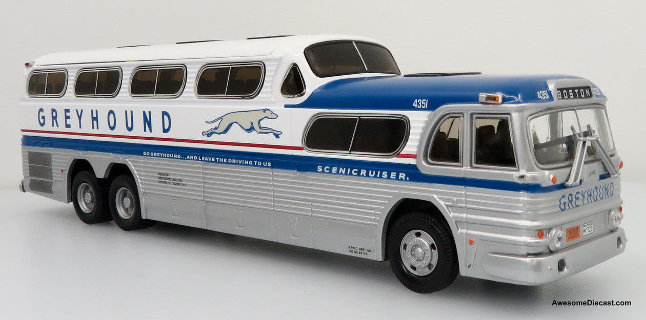 ONLY ONE! Corgi 1:50 GM PD-4501 Greyhound SceniCruiser: Destination Boston, MA