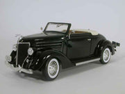1936 Ford Deluxe Cabriolet, Black 1:18 Diecast Model by Welly