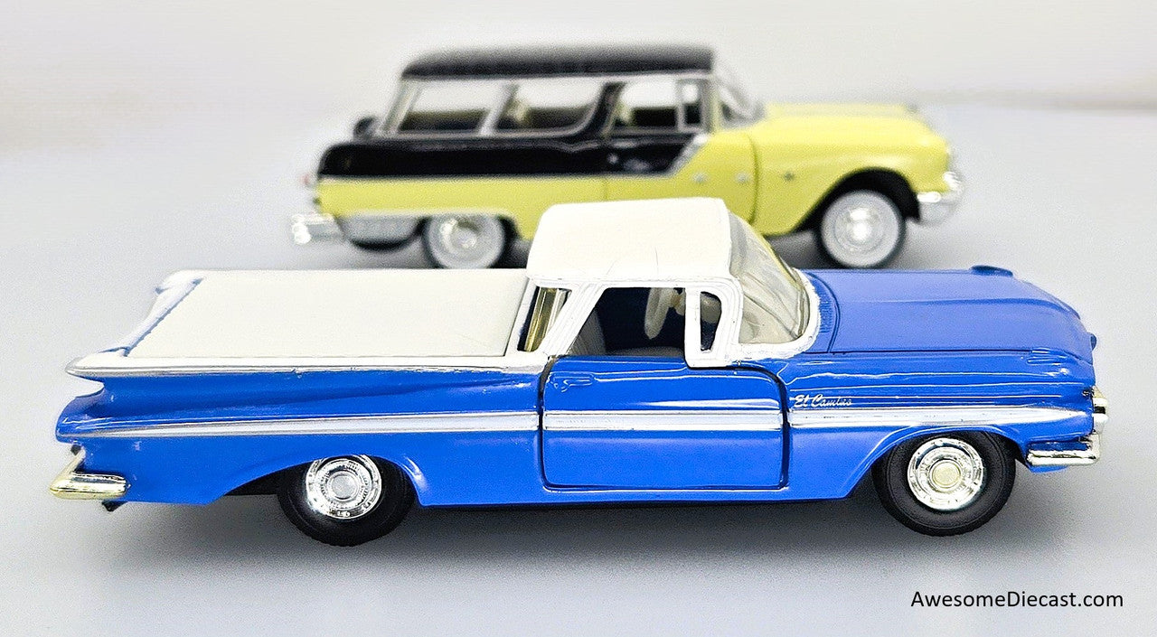1959 Pontiac Safari & 1959 Chevrolet El Camino 2-Pack - 1:43 Diecast Car Model by Road Champs