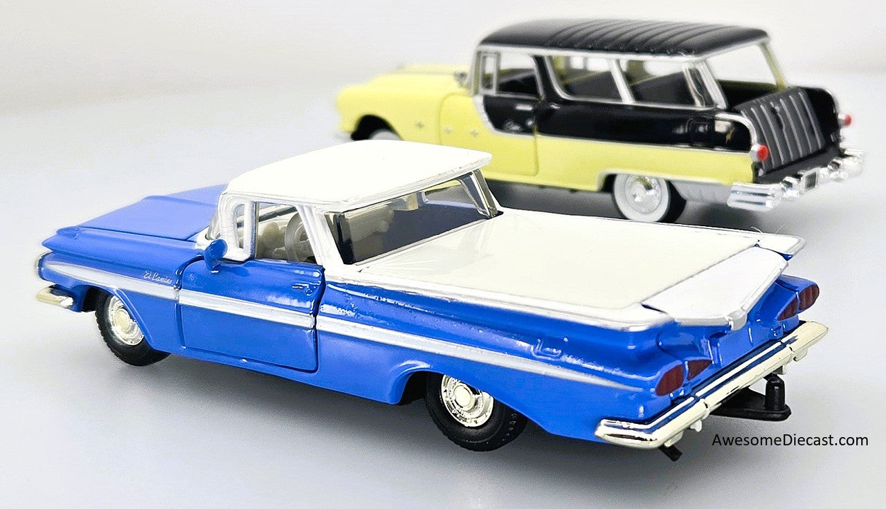 1959 Pontiac Safari & 1959 Chevrolet El Camino 2-Pack - 1:43 Diecast Car Model by Road Champs
