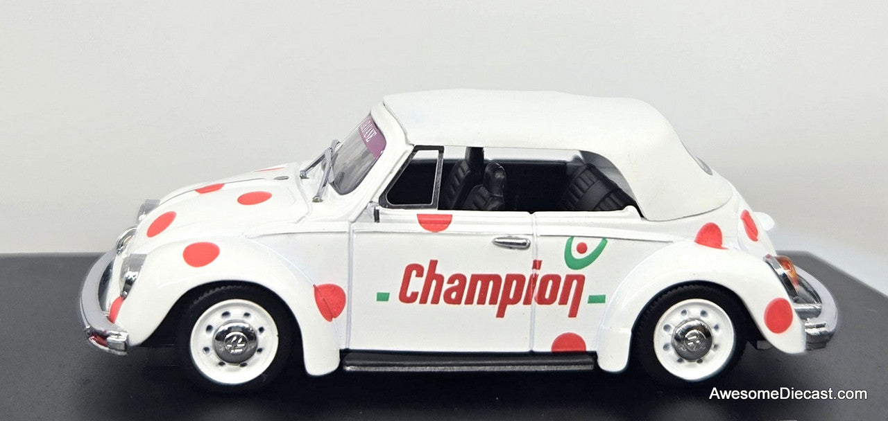 Volkswagen Beetle Coupe Champion Caravane Publicitaire, White/Custom 1:43 Diecast Model  Eagle's Race