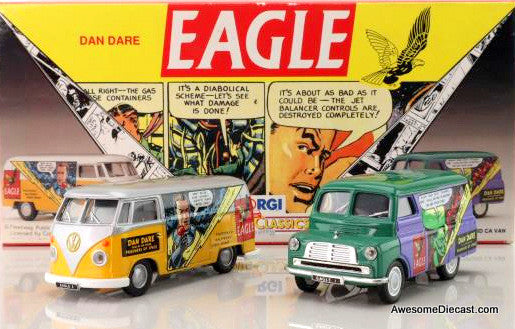 The Eagle Comic 2 Van Set - Bedford CA & Volkswagen Transporter  1:43 Diecast Models by Corgi