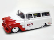 1957 Chevrolet Suburban - Von Dutch (Red/White) 1:24 Diecast Model by Jada Toys