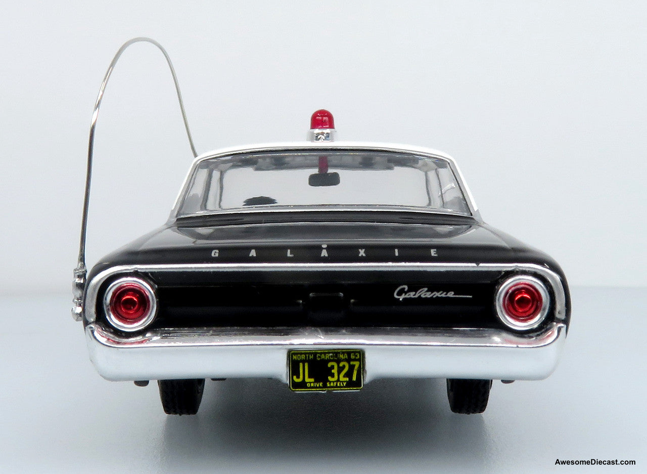 1964 Ford Galaxie 500 Police Car: Mayberry Sheriff (White/Black) 1:43 Diecast Model by Iconic Replicas