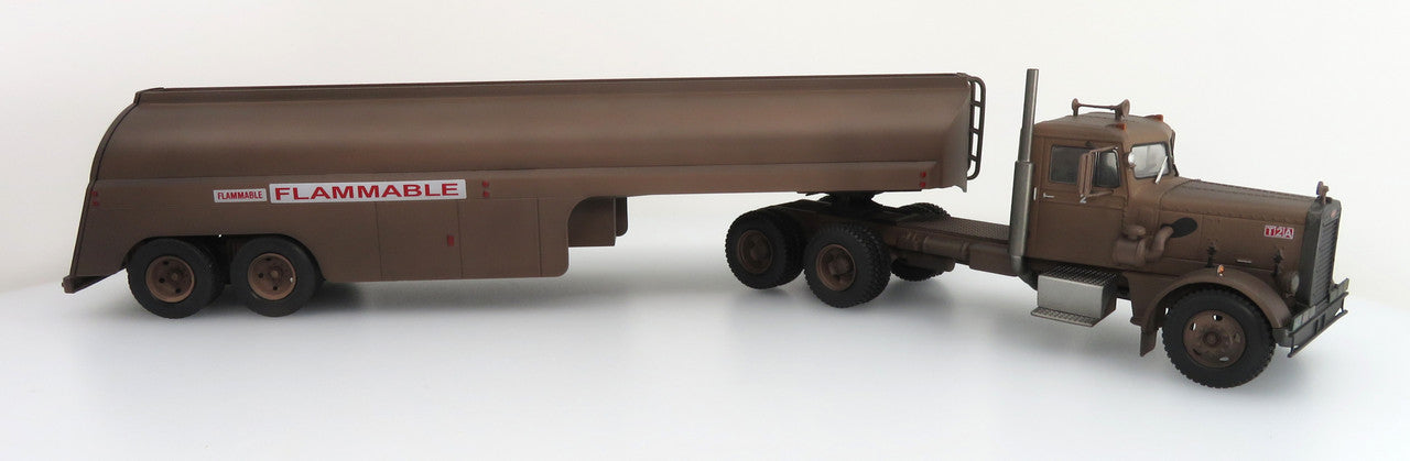 Last Few!! 1957 Peterbilt 281 "Needlenose" Tractor & Tanker Trailer: From the Movie "Duel" 1:43 Diecast/ABS Plastic Model Truck by Iconic Replicas