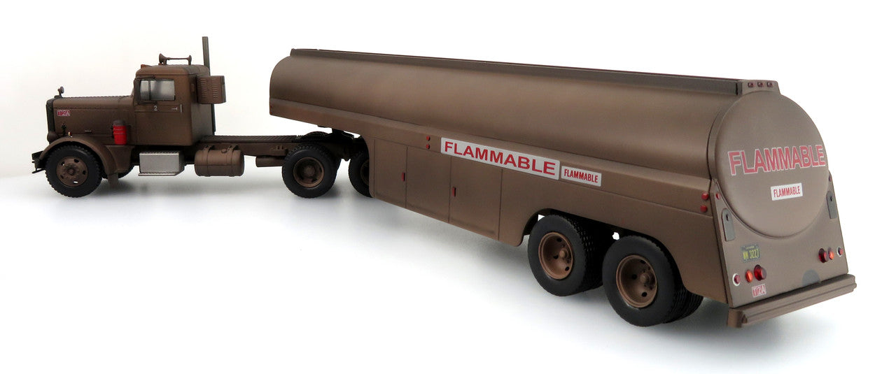 Last Few!! 1957 Peterbilt 281 "Needlenose" Tractor & Tanker Trailer: From the Movie "Duel" 1:43 Diecast/ABS Plastic Model Truck by Iconic Replicas