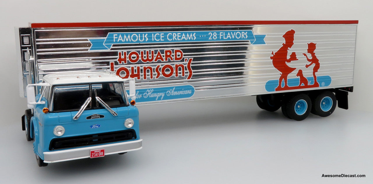 1960 Ford C-Series Tractor w/ Refrigerated Trailer: Howard Johnson's 1:43 Diecast/ABS Plastic Model Truck by Iconic Replicas