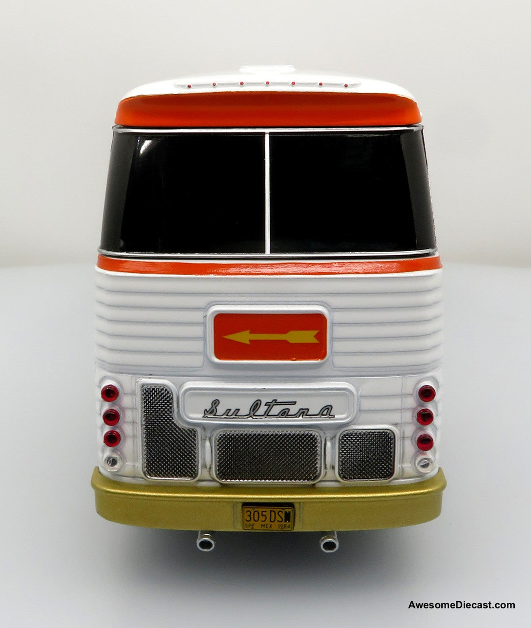 Sultana TM 44-18 SP Panoramico Coach - La Flecha Amarilla (Silver/Yellow) 1:43 Diecast Bus by Iconic Replicas