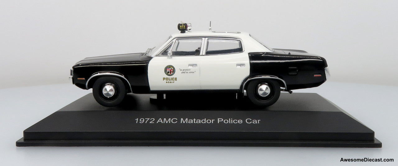 Last Few!! 1972 AMC Matador Police Car: LAPD Adam-12 1:43 Diecast Model Car by Iconic Replicas