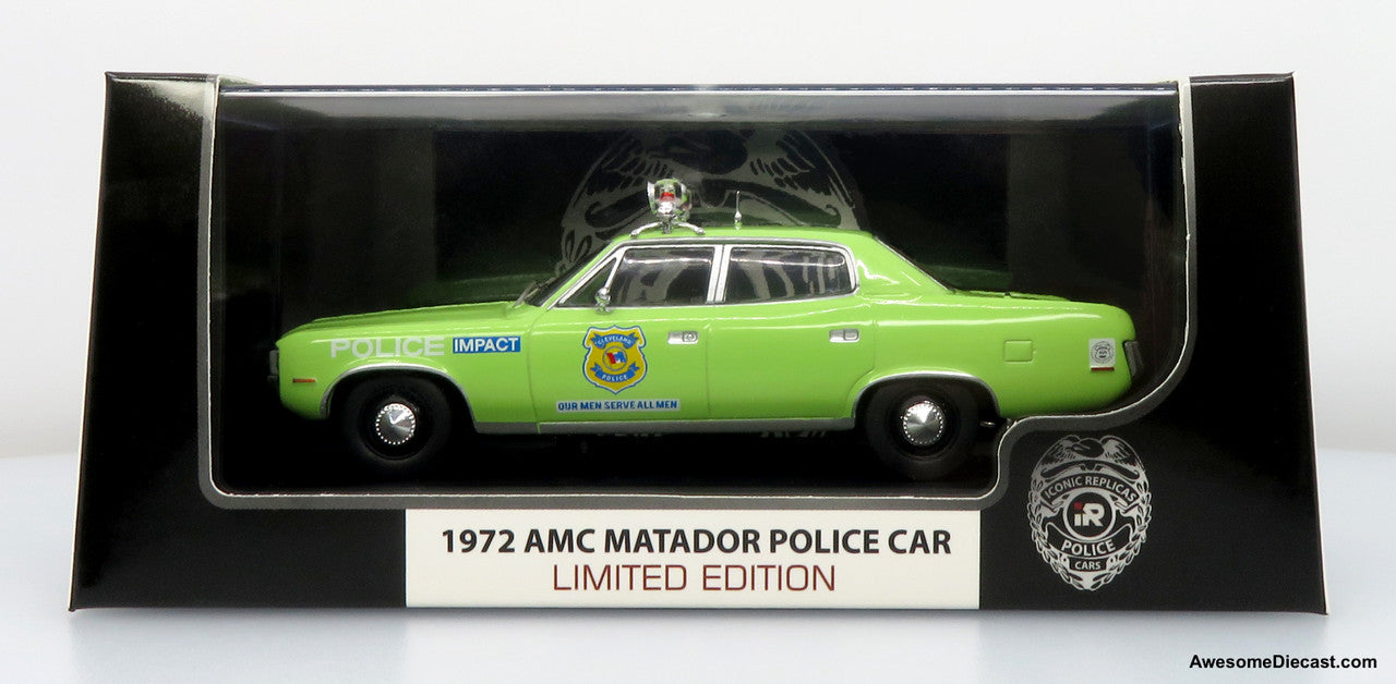 1972 AMC Matador Police Car: Cleveland Police Department 1:43 Diecast Model Car by Iconic Replicas