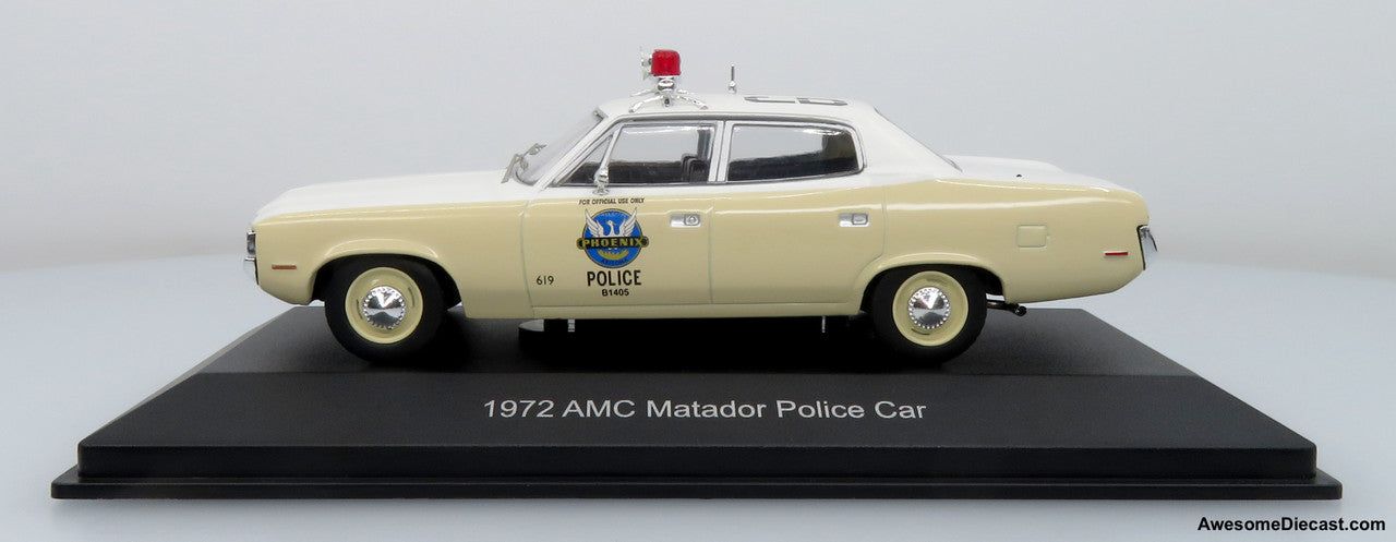 1972 AMC Matador Police Car: Phoenix Police Department 1:43 Diecast Model Car by Iconic Replicas