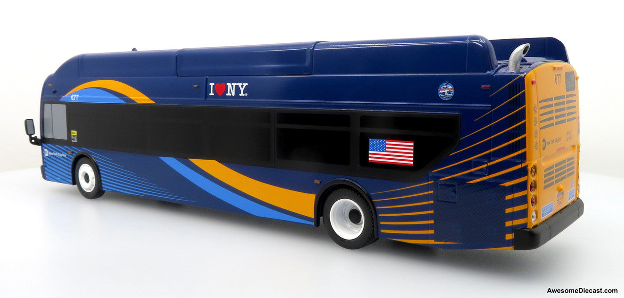 NFI Xcelsior XN40 Transit Bus: MTA New York City — Bus Bank 1:43 ABS Plastic Bus Model by Iconic Replicas
