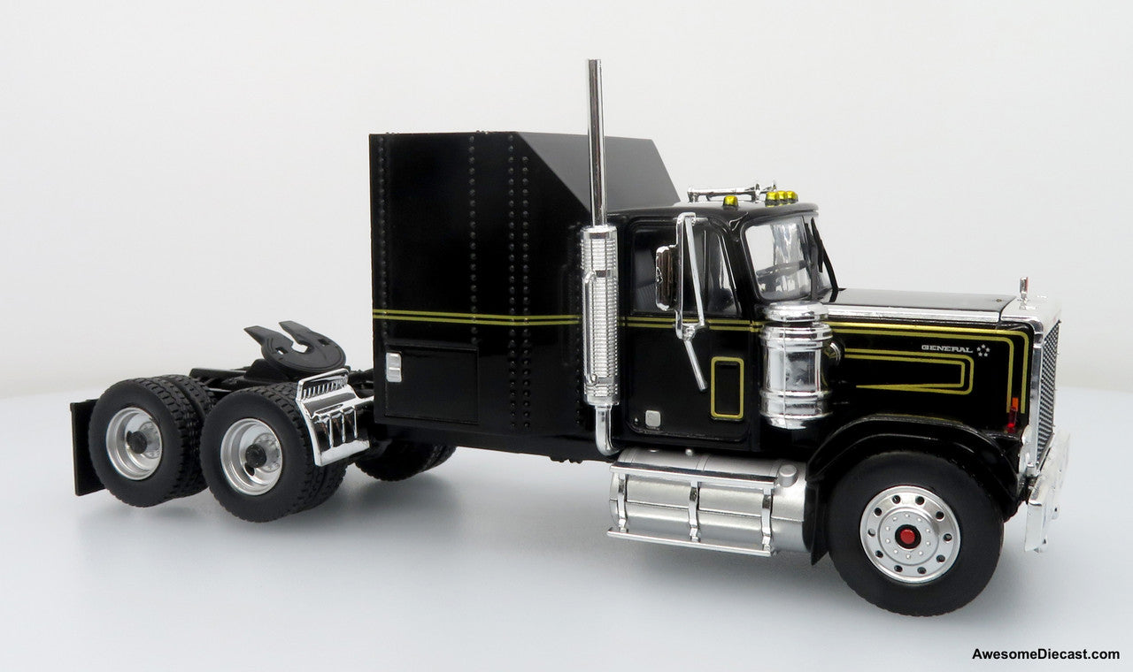 1980 GMC General Tractor w/ Trailer & 1982 Pontiac Firebird Trans Am: Knight Set 1:43 Diecast/ABS Plastic Model Truck & Car by Iconic Replicas