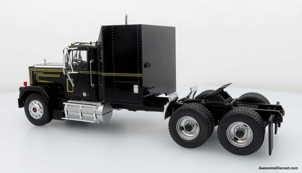 1980 GMC General Tractor w/ Trailer & 1982 Pontiac Firebird Trans Am: Knight Set 1:43 Diecast/ABS Plastic Model Truck & Car by Iconic Replicas